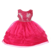 Thumbnail for Asmaani Baby Girl's Pink Colour Satin A-Line Maxi Full Length Dress (AS-DRESS_22164) - Distacart
