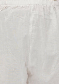 Thumbnail for Little Bansi Cotton Bird Print Kurta with Pearl Buttons & Pyjama -Blue & Cream - Distacart