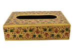 Thumbnail for Nizalia Floral Motif Embossed Golden Paper Mache Bowl