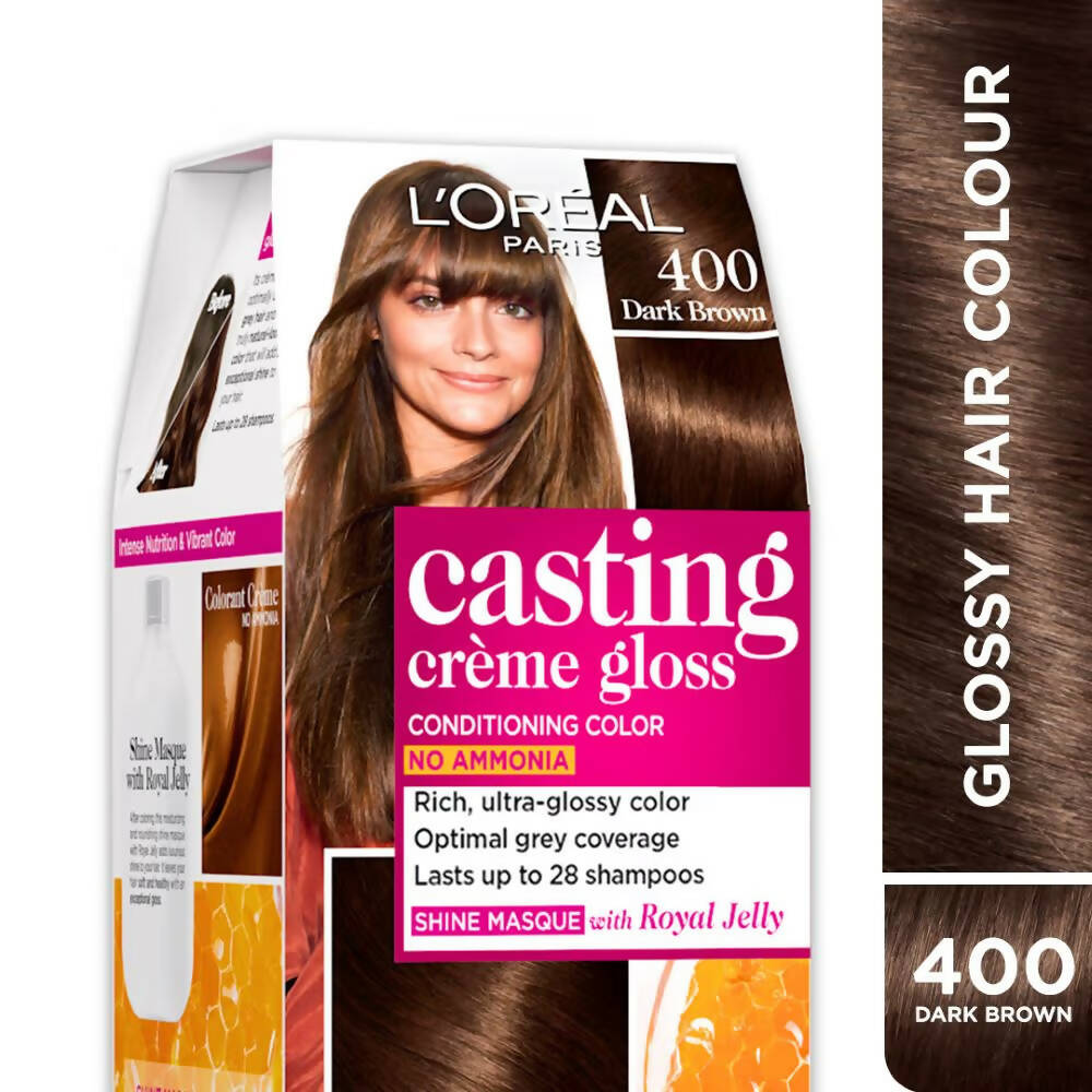 L'Oreal Paris Casting Creme Gloss Conditioning Hair Color - 400 Dark Brown - Distacart