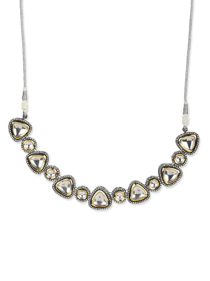 Women's Rhodium-Plated Necklace - Ruby Raang - Distacart