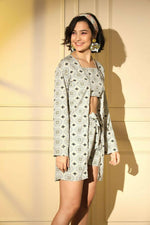 Thumbnail for Grey Platinum Creap Printed Co-Sets - Femella - Distacart