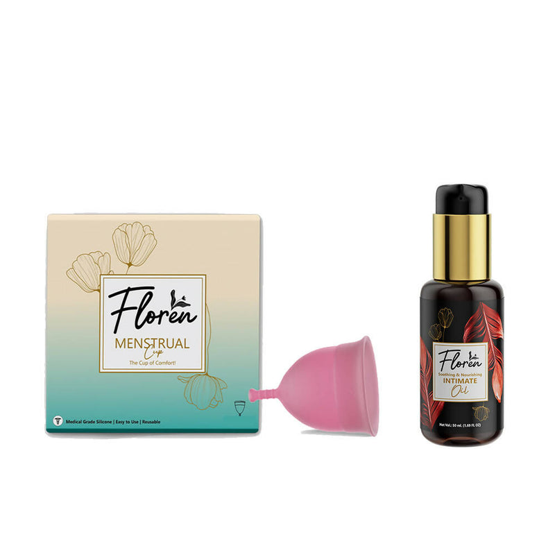 Floren Reusable Menstrual Cup with Intimate Oil for Women - Distacart