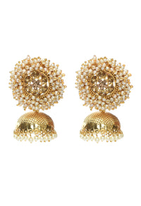 Thumbnail for Mominos Fashion Johar Kamal Gold-Plated & Bead Party Wear Jhumka - Distacart