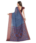 Thumbnail for Vamika Cotton Blue Jari Border Bollywood Style Saree (VASU BLUE) - Distacart
