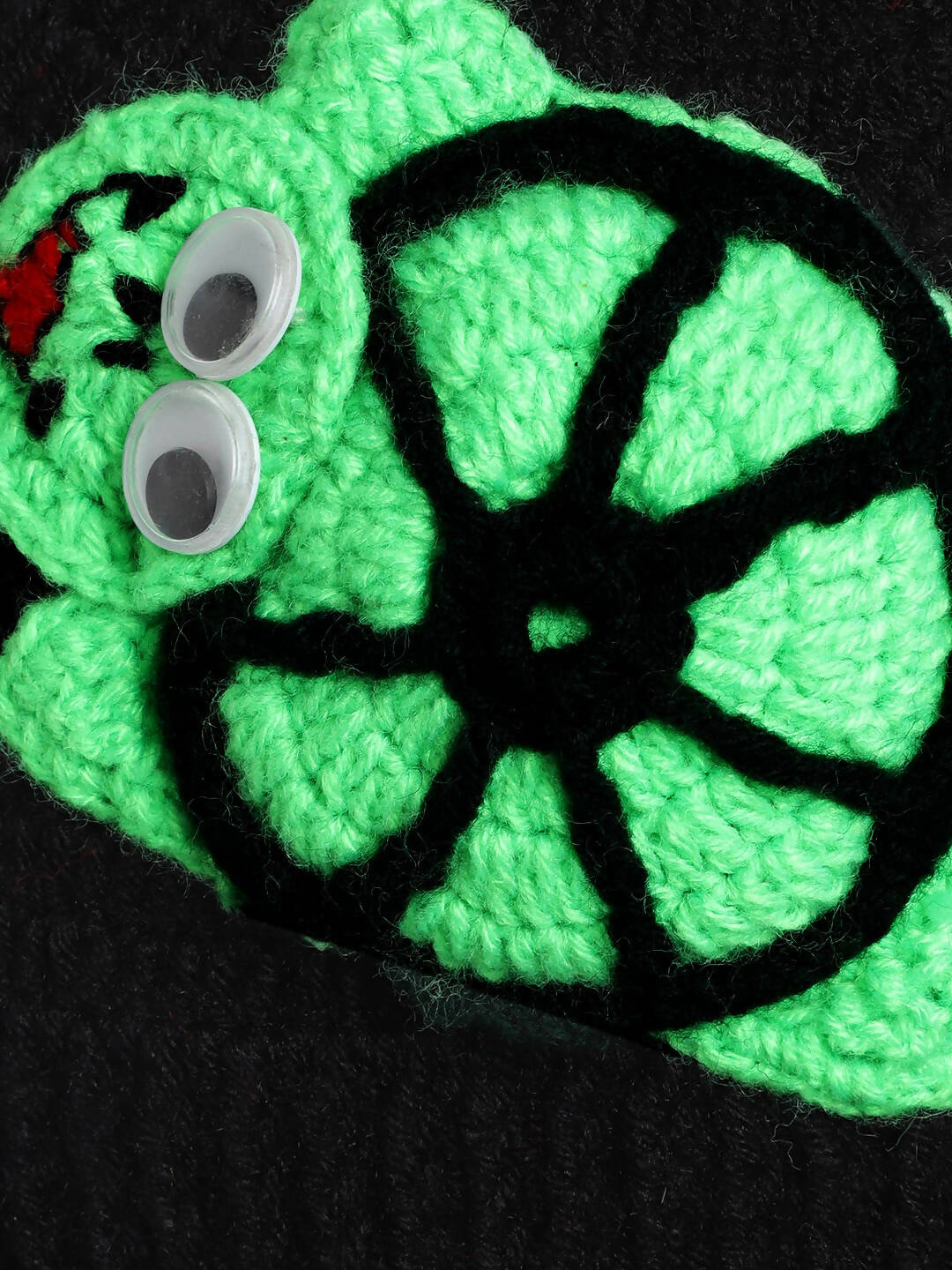 Chutput Kids Woollen Hand Knitted Monster Face Detail Cap - Black - Distacart