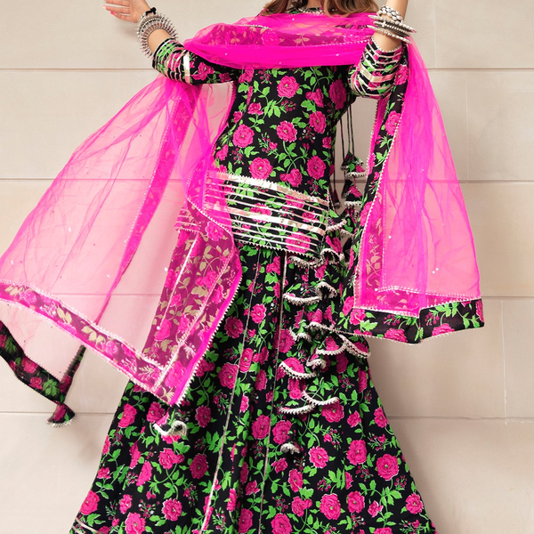 Pomcha Jaipur Gulmohar Cotton Hand Block Skirt Set - Distacart