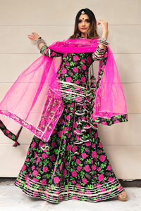 Thumbnail for Pomcha Jaipur Gulmohar Cotton Hand Block Skirt Set - Distacart