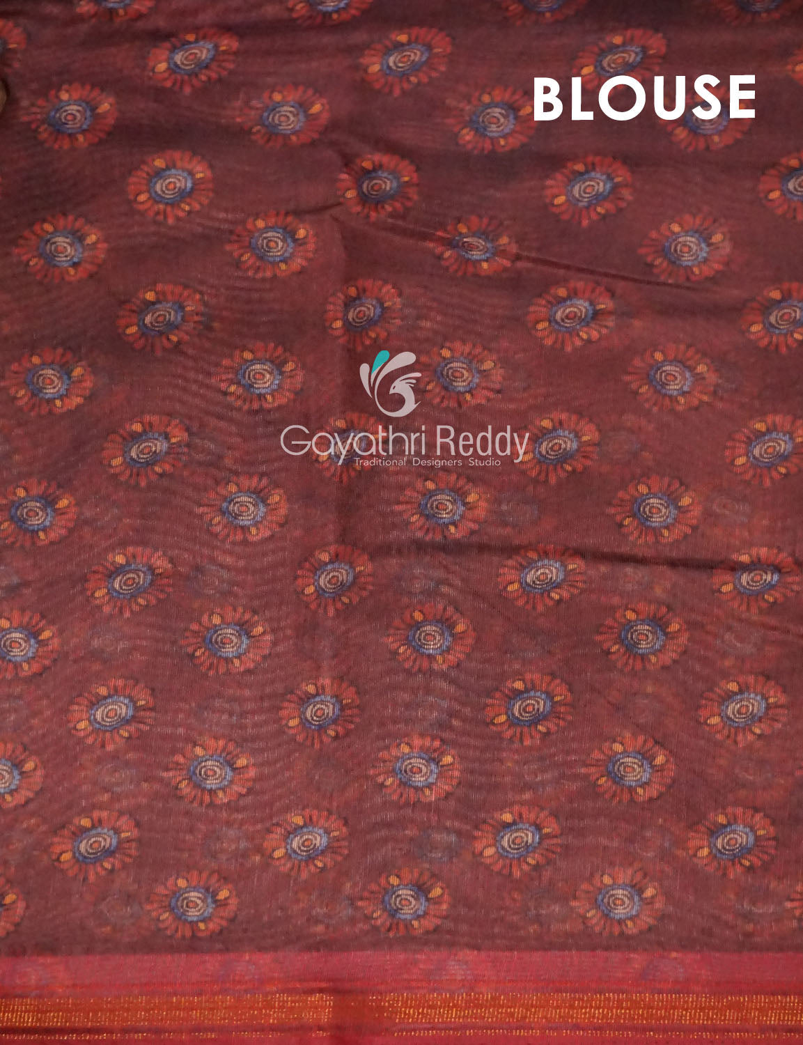 Combination Of Tomato Pink And Rust Mix With Kalamkari Design Semi Chanderi Saree By Gayathri Reddy Designer Studio - Distacart
