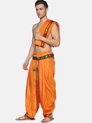 Sethukrishna Men Orange Readymade Dhotis - Distacart