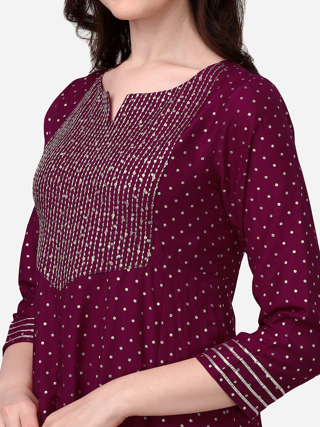 HERE&NOW Polka Dots Printed Anarkali Kurta - Distacart