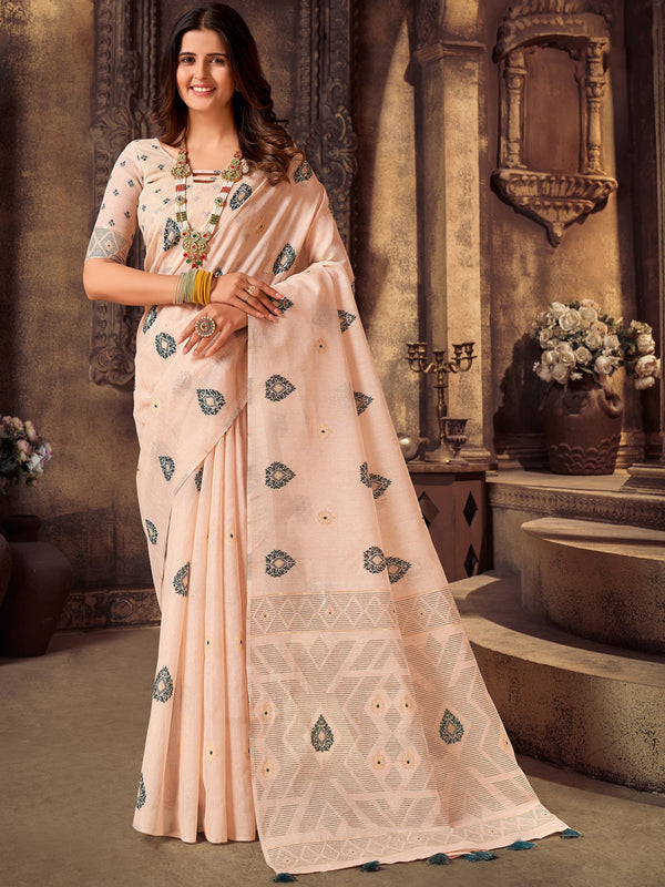 Sangria Woven Design Banarasi Saree - Distacart