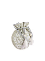 Thumbnail for Masq Green & White Embellished Embroidered Potli Clutch - Distacart