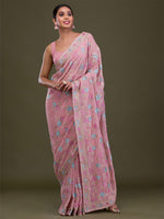 Thumbnail for Koskii Floral Embroidered Saree - Distacart