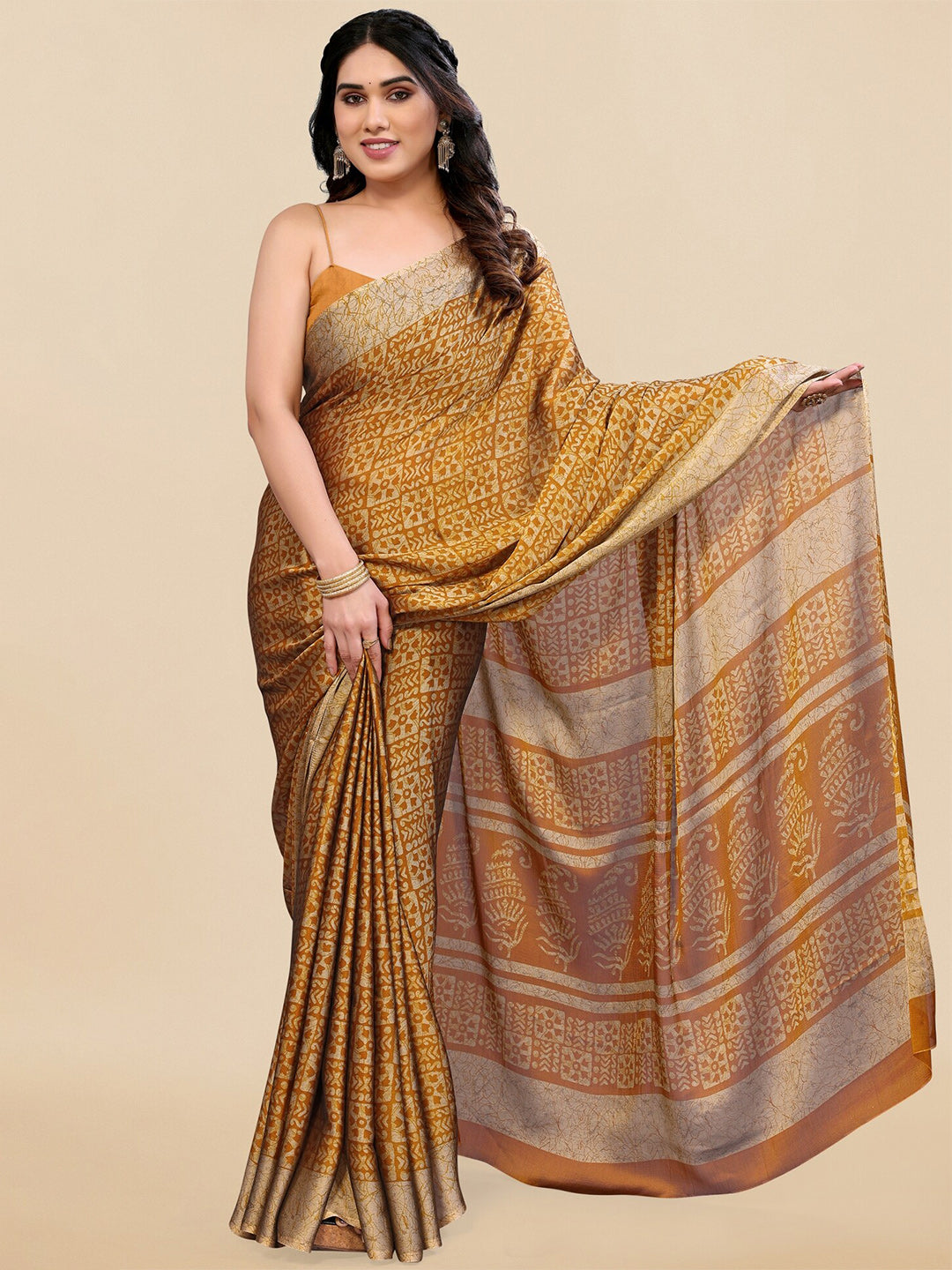 Kalini Batik Poly Chiffon Saree - Distacart
