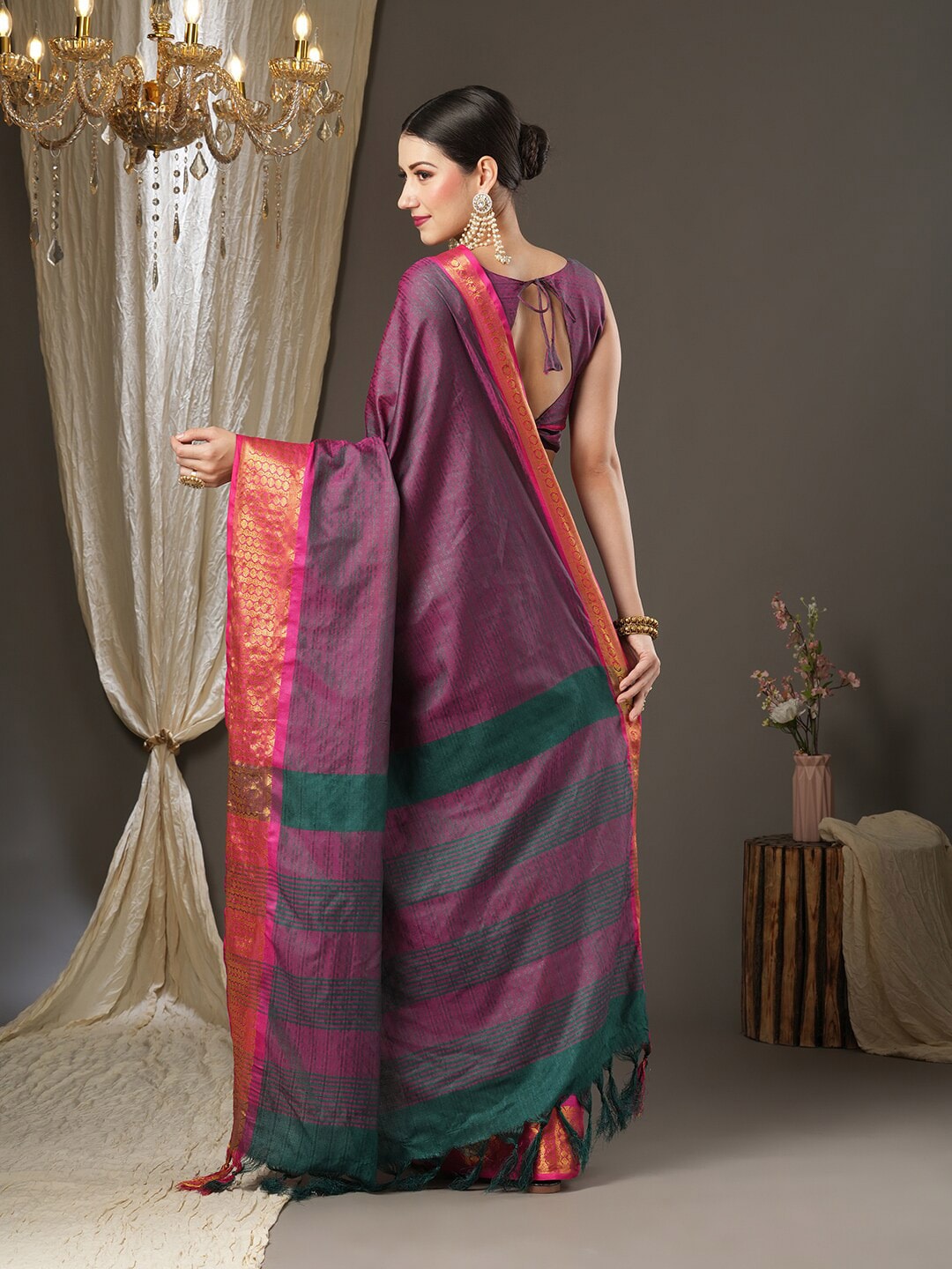 Saree Mall Woven Design Zari Festive Sarees - Distacart