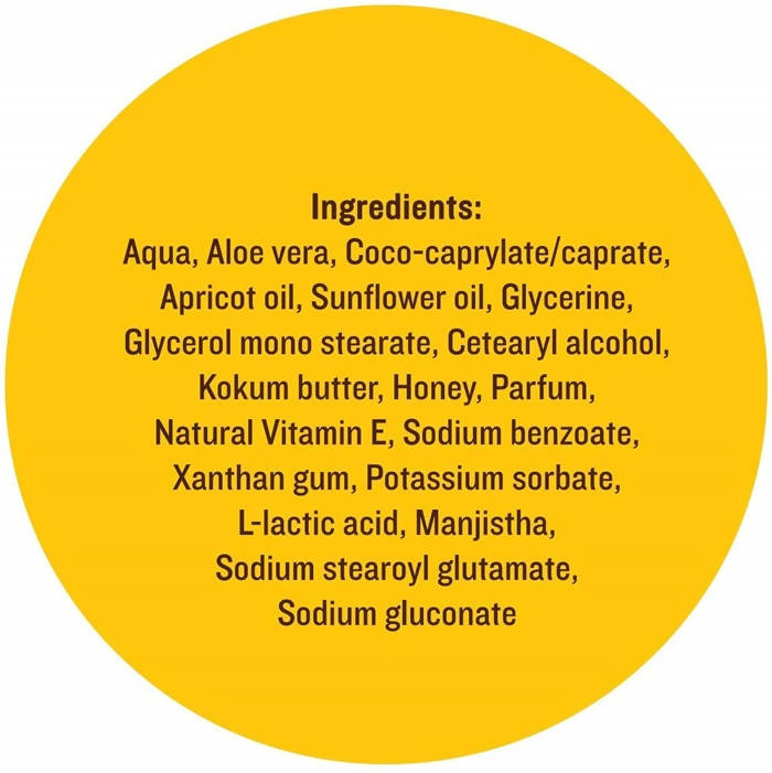Soultree Apricot Moisturiser With Honey & Kokum Butter Ingredients