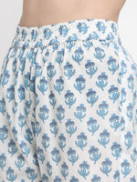 Thumbnail for Kalini Women Blue Floral Printed Pure Cotton Kurta with Trouser - Distacart