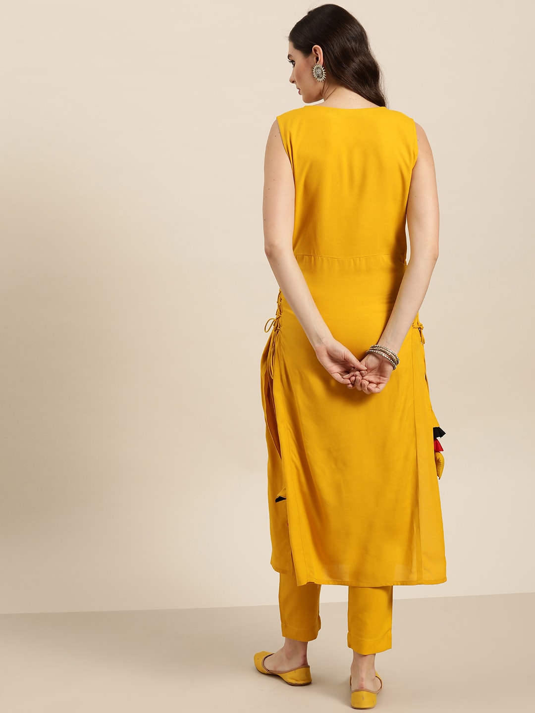 Sangria Women Yellow Solid Straight Kurta - Distacart