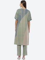 Thumbnail for Biba Women Blue & Green Striped Kurta with Trousers - Distacart