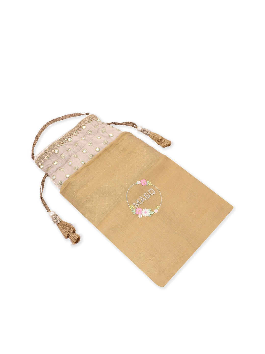 Masq Green & Red Embroidered Potli Clutch - Distacart