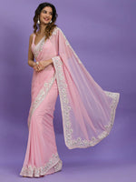 Thumbnail for Kalini Sequinned Pure Georgette Saree - Distacart