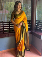 Thumbnail for Kalini Ethnic Motif Woven Design Zari Banarasi Saree - Distacart