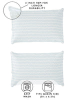 Thumbnail for Story@home Arena White & Blue Geometric Printed 180 TC Queen Bedsheet & 2 Pillow Covers - Distacart