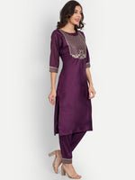 Thumbnail for Kalini Ethnic Motifs Yoke Design Regular Thread Work Kurta with Trousers & With Dupatta - Distacart