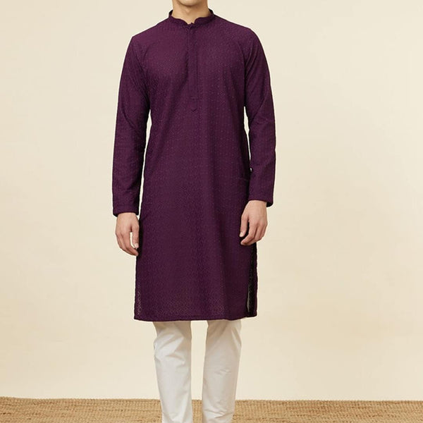 Manyavar Ethnic Motifs Embroidered Regular Thread Work Kurta With Pyjamas - Distacart