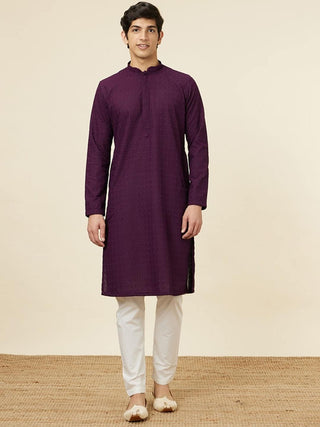 Manyavar Ethnic Motifs Embroidered Regular Thread Work Kurta With Pyjamas - Distacart