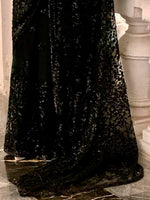 Thumbnail for Sangria Embellished Sequinned Pure Georgette Saree - Distacart