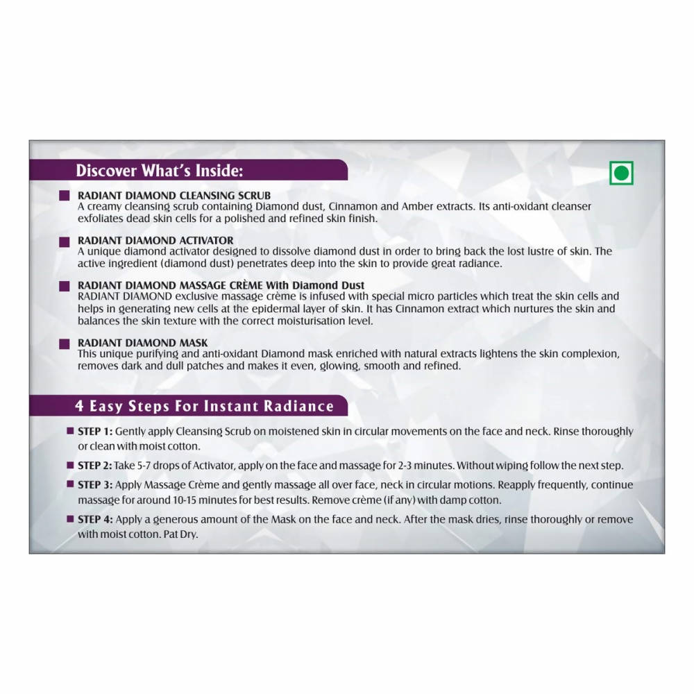 Lotus Herbals Radiant Diamond Facial Kit For Instant Radiance - Distacart