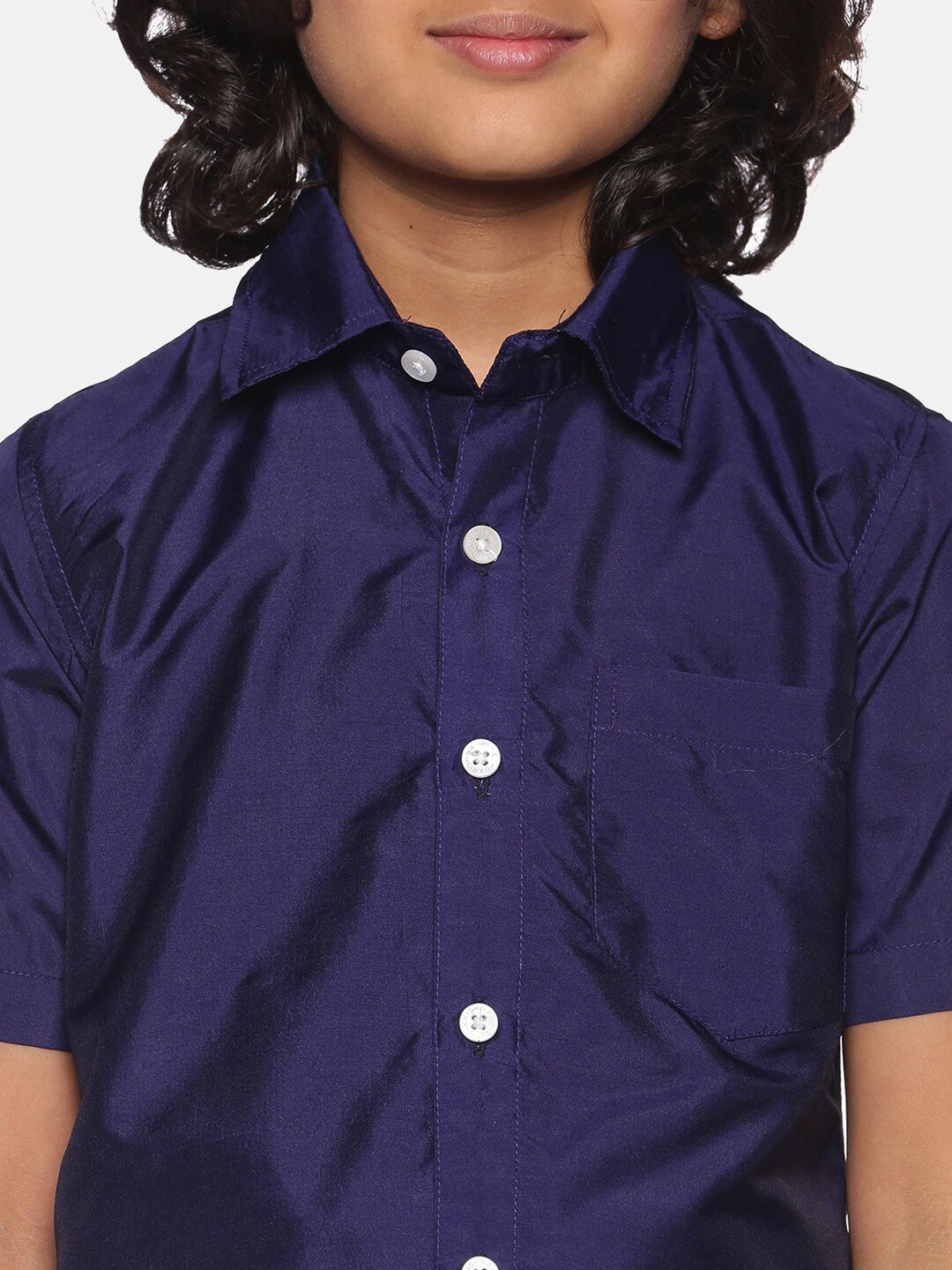 Sethukrishna Navy Blue & White Shirt with Dhoti For Boys - Distacart