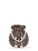 Thumbnail for Masq Black & White Pearl & Sequinned Work Embellished Potli Clutch - Distacart