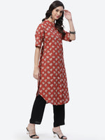 Thumbnail for Biba Women Red Ethnic Motifs Printed Kurta - Distacart