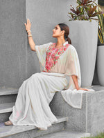 Thumbnail for Tikhi Imli Embroidered Kaftan Saree With Belt - Distacart