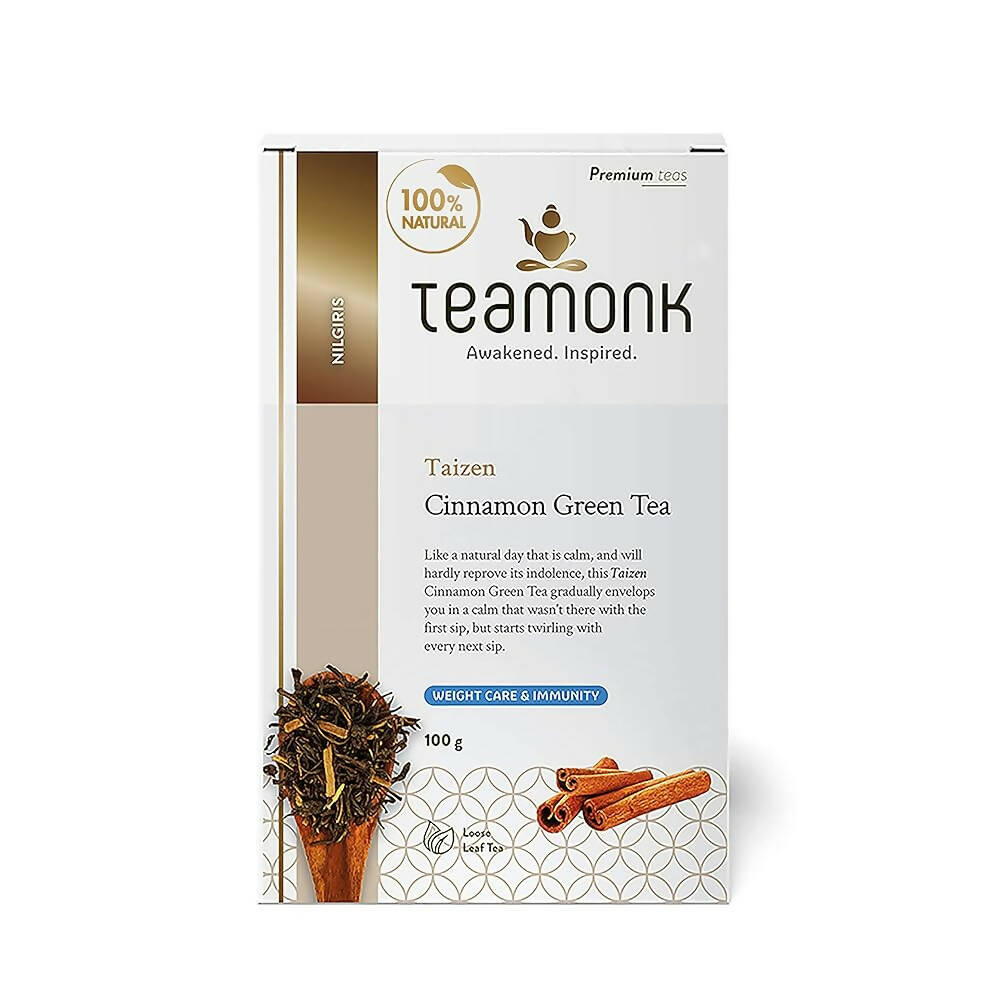 Teamonk Nilgiris Taizen Cinnamon Green Tea Leaves (50 Cups) - Distacart