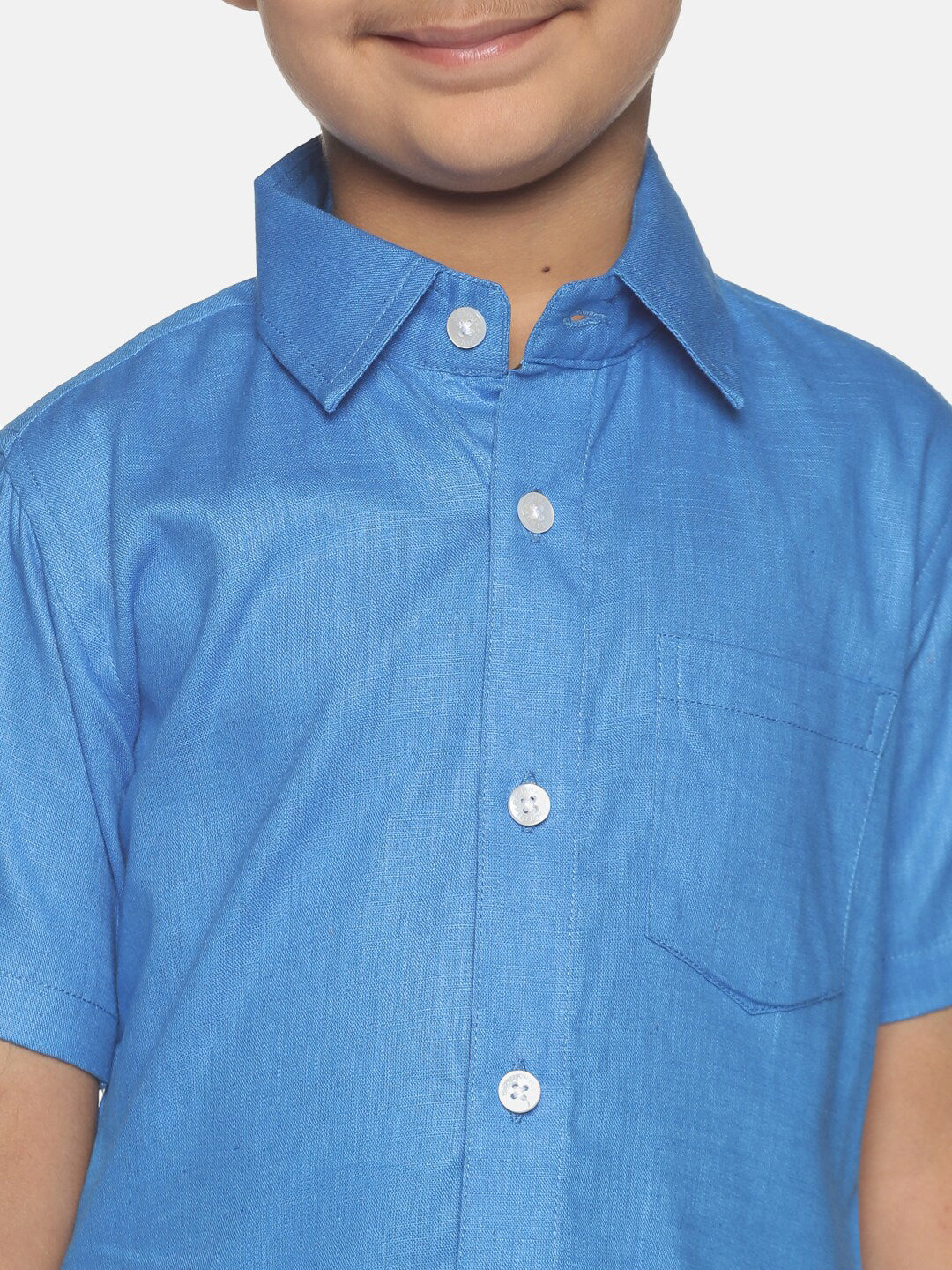 Sethukrishna Blue & White Shirt with Dhoti For Boys - Distacart