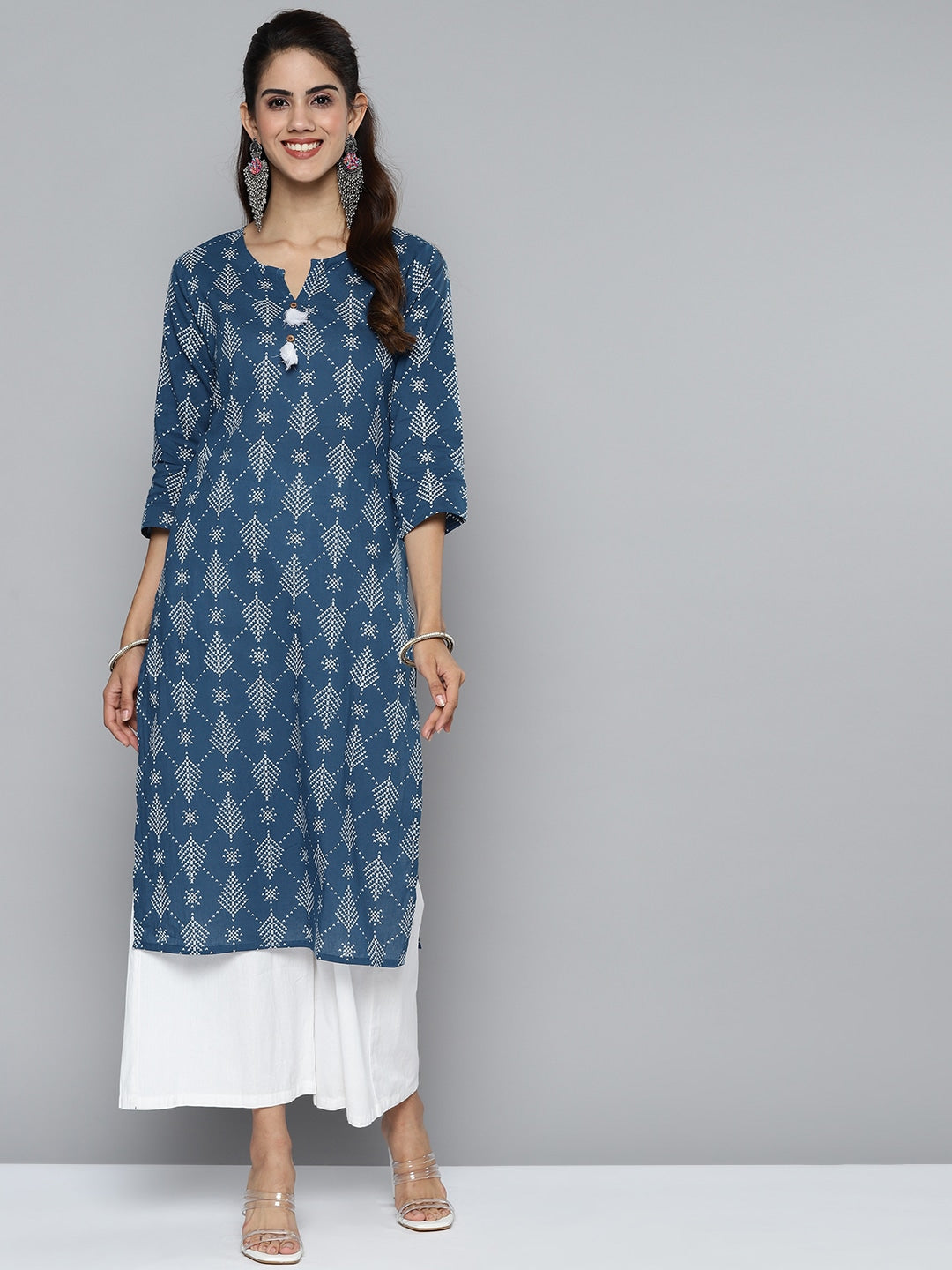 HERE&NOW Women Geometric Printed Kurta - Distacart