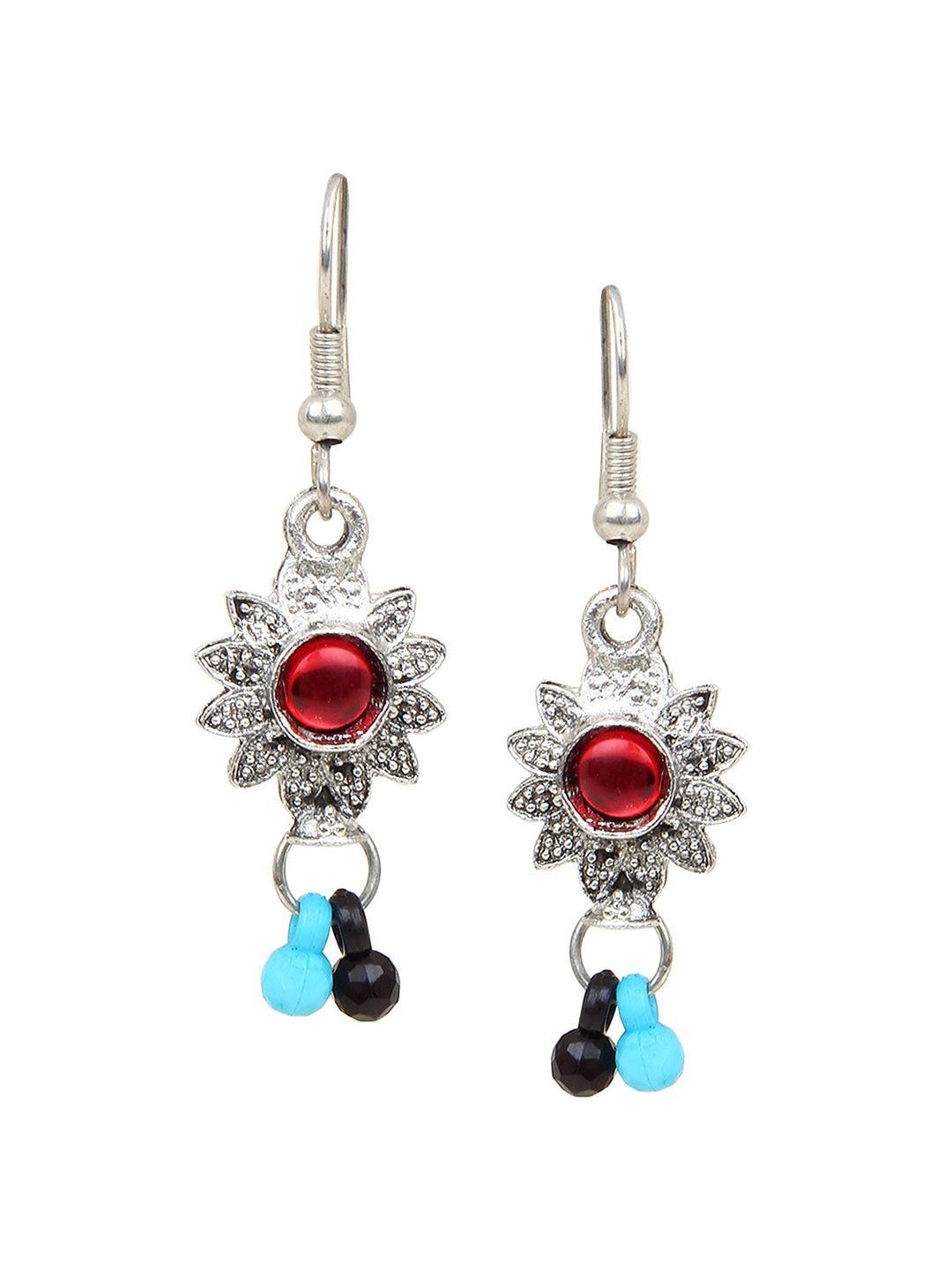 Cardinal Multi-Colored Heart Oxidised Long Jewellery Set - Distacart