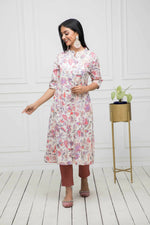 Thumbnail for Myshka Women Cotton A-Line Round Neck Multi Floral Kurtas - Distacart