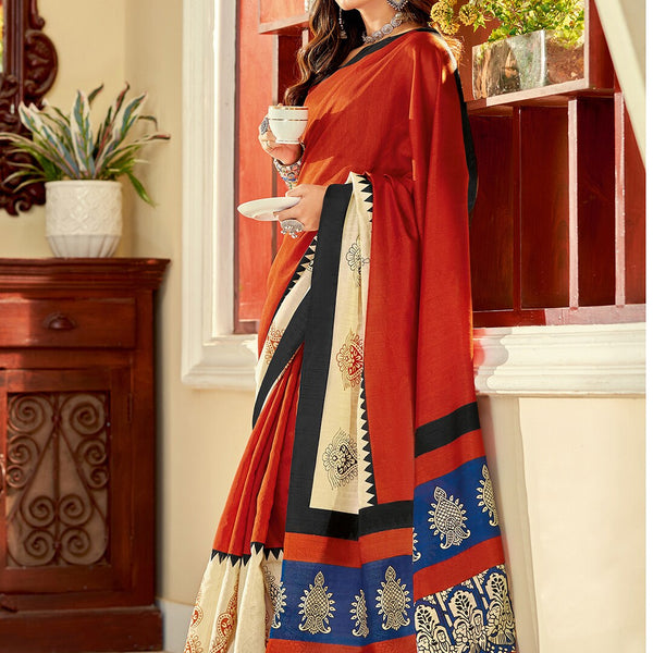 Kalini Ethnic Motifs Printed Zari Dabu Saree - Distacart