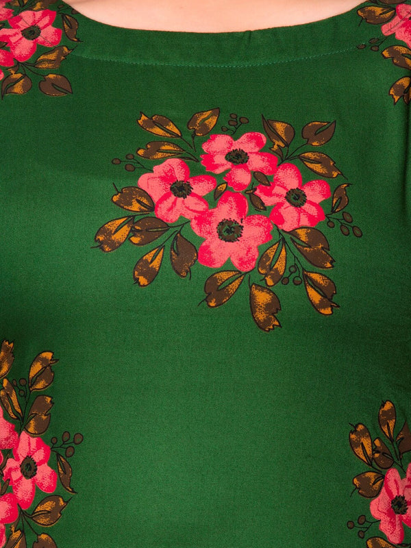 Kalini Women Green Floral Printed Anarkali Kurta - Distacart