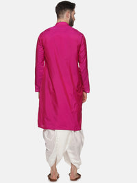 Thumbnail for Sethukrishna Men Rose Angrakha Kurta with Dhoti Pants - Distacart