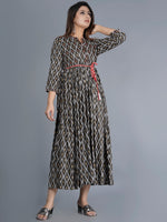 Thumbnail for Kalini Women Brown Ethnic Motifs Printed Kurta - Distacart