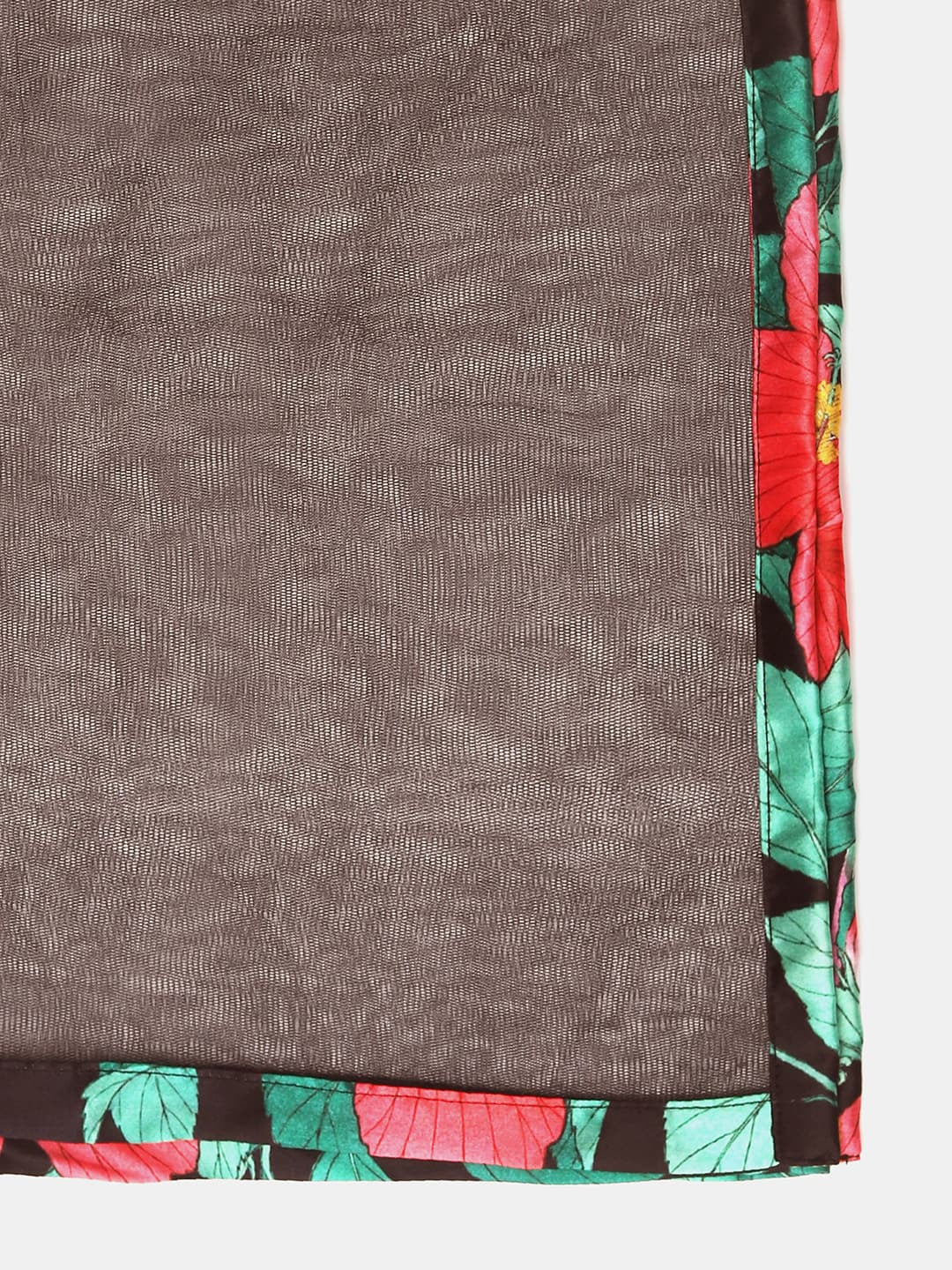 NOZ2TOZ Black Floral Printed Pleated Kurta with Trousers & With Dupatta For Girls - Distacart