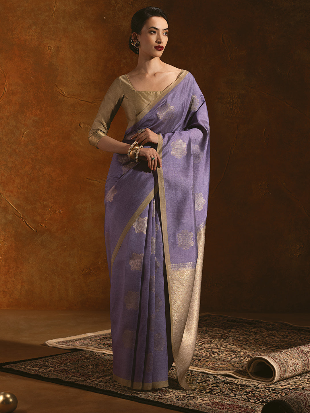 Soch Silk Blend Tussar Saree - Distacart
