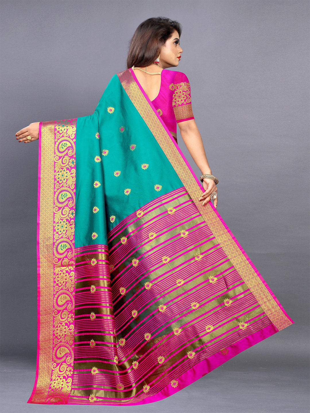 Kalini Ethnic Motifs Zari Jute Silk Banarasi Saree - Distacart