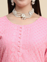 Thumbnail for Kalini Paisley Embroidered Chikankari Straight Georgette Kurta - Distacart